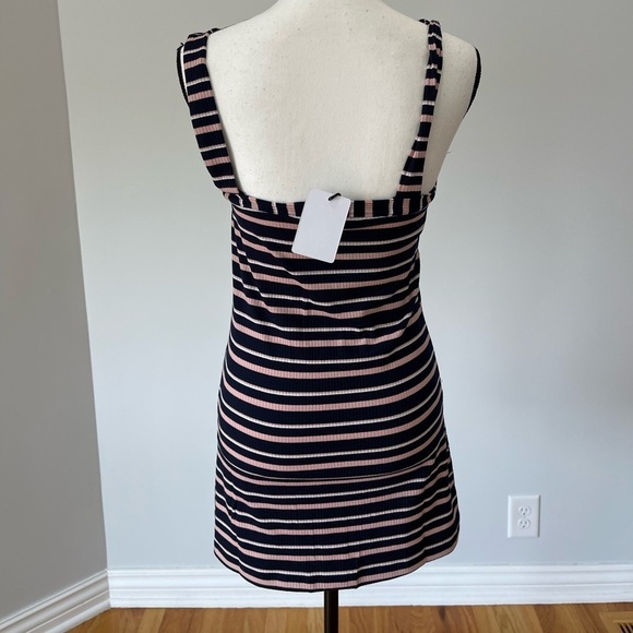 Olivaceous size medium mini rib knit dress striped sundress tank festival NWT - Picture 2 of 12